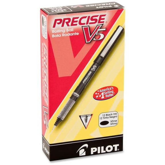 Pilot Precise V5 Extra-Fine Premium Capped Rolling Ball Pens, 1 Dozen (Quantity)
