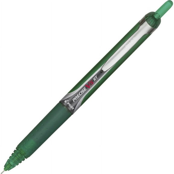 Pilot Precise V5 RT Extra-Fine Premium Retractable Green Water Based Ink Rolling Ball Pens - Extra Fine Pen Point - 0.5 mm | Bundle of 2 Each