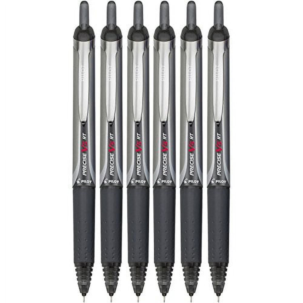 Pilot Precise V5 RT Retractable Rolling Ball Pens, Extra Fine Point, Black Ink, 6 Pens