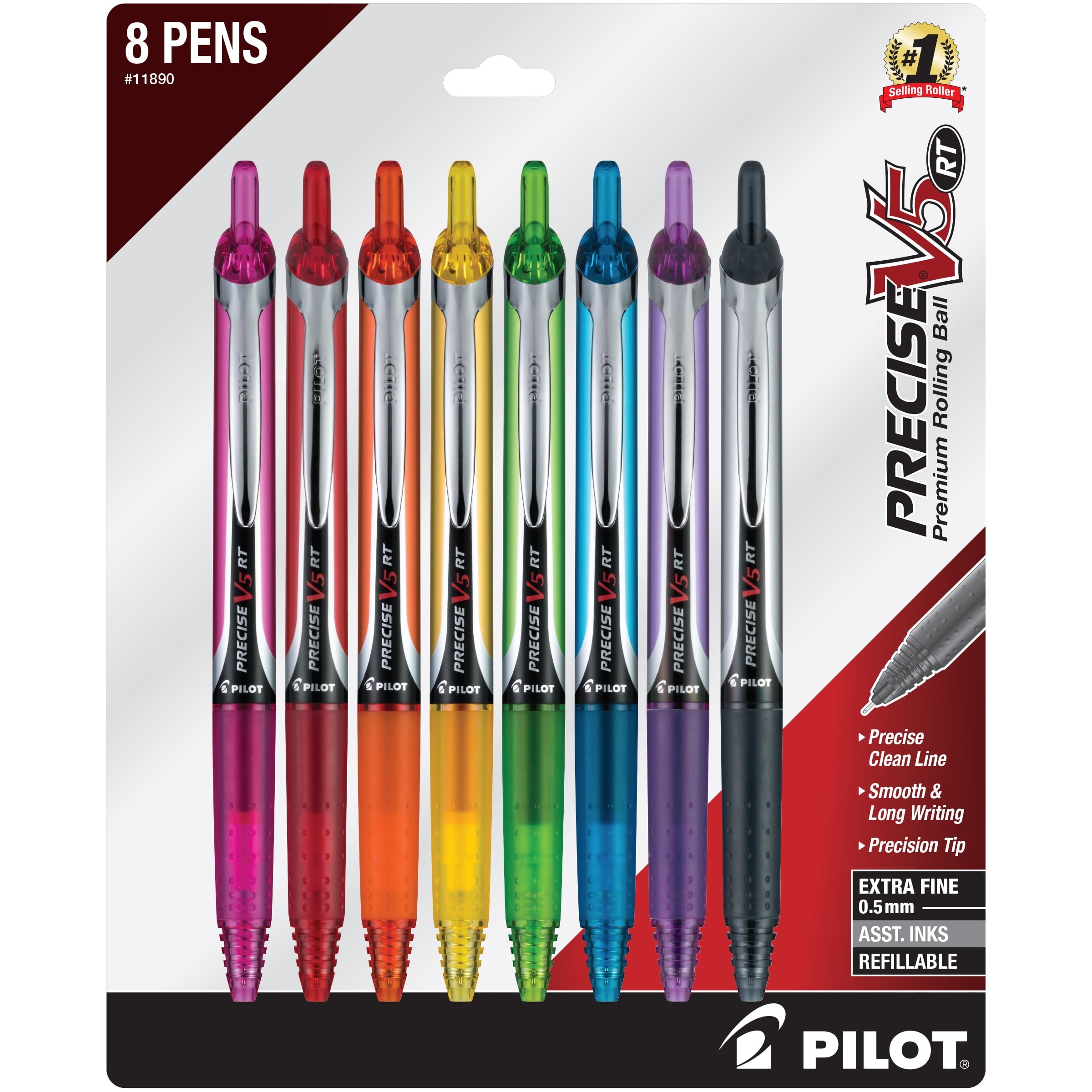 Pilot Precise Grip Extra-Fine Capped Rolling Ball Pens - The