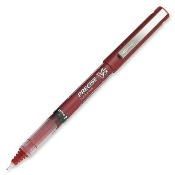 Pilot Precise V5 Roller Ball Stick Pen, Precision Point, Ink.5mm, Pack of 12, Red (35336)