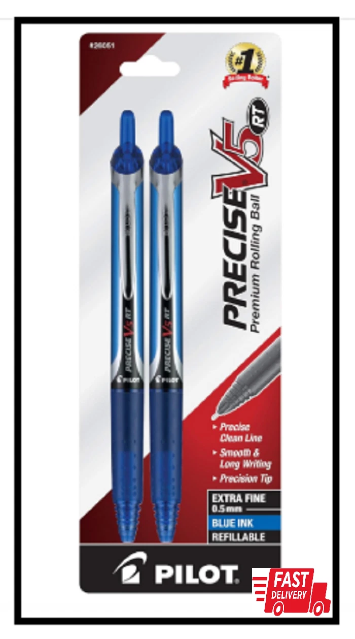 Pilot Precise V5 Rt Refillable & Retractable Liquid Ink Rolling Ball Pens, Extra