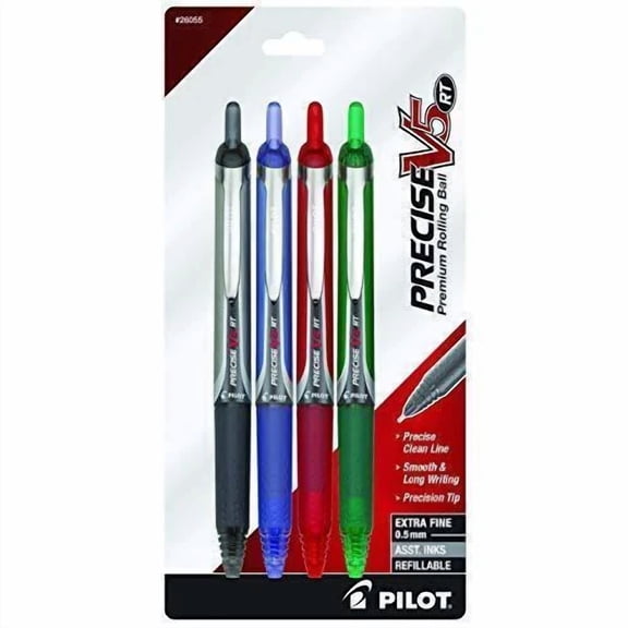 Pilot Precise V5 Rt Refillable & Retractable Liquid Ink Rolling Ball Pens, Extra