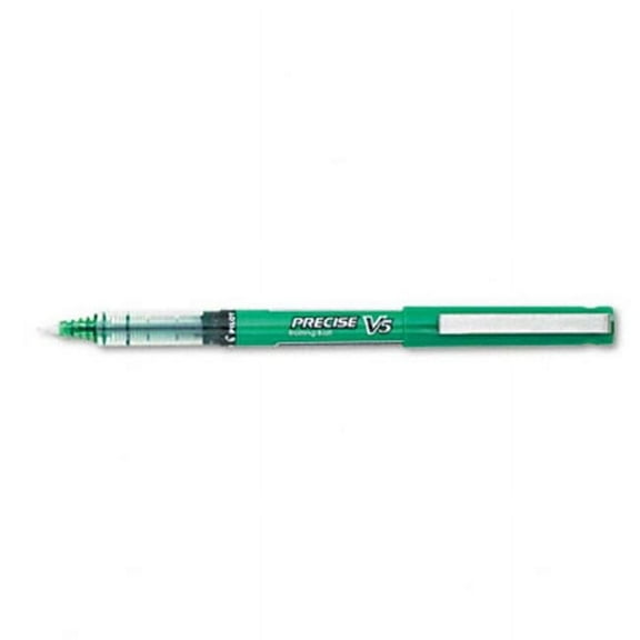 Pilot Precise V5 Stick Rolling Ball Pen Green Barrel-Ink Micro Pt 0.25 mm Pack of 12 - Green