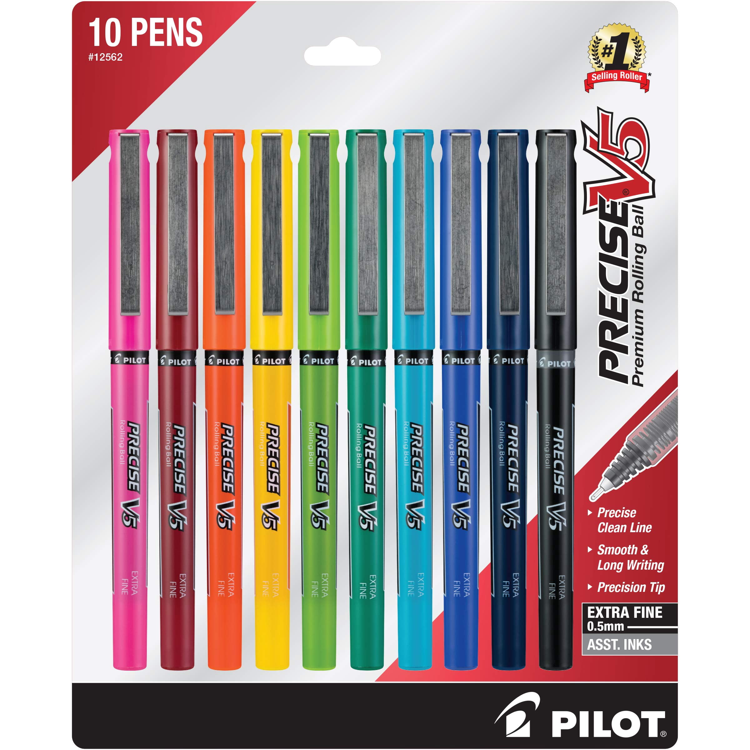Pilot Premium Precise V5 Stick Rolling Ball Pens, Extra Fine Point
