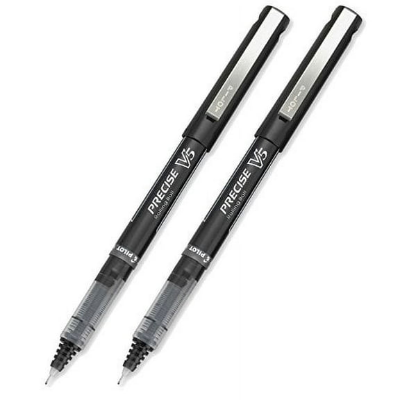 Pilot Precise V5 Stick Rolling Ball Pens, Extra Fine Point, Black 2-PACK(35334)