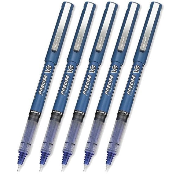 Pilot Precise V5 Stick Rolling Ball Pens, Extra Fine Point, Blue 5-PACK(35335)