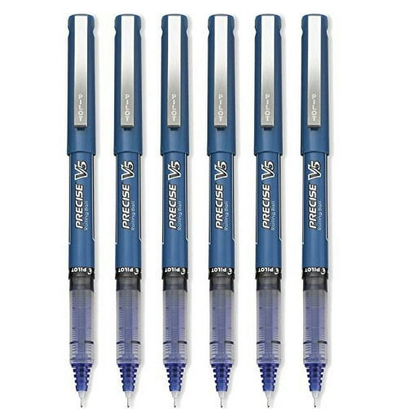 Pilot Precise V5 Stick Rolling Ball Pens, Extra Fine Point, Blue 6-PACK(35335)