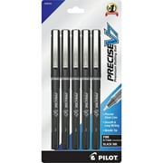Pilot Precise V7 Fine Premium Capped Rolling Ball Pens Fine Pen Point - 0.7 mm Pen Point Size - Black - Black Barrel - 5 / Pack