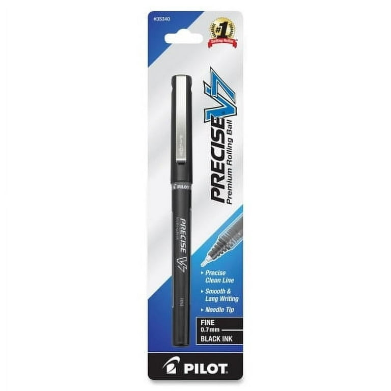 Pilot Precise V7 Fine Premium Capped Rolling Ball Pens - Fine Pen Point - 0.7 mm Pen Point Size - Black - Black Barrel - 5 / Pack Pilot Precise V7 Fine Premium Capped Rolling Ball Pens - Fine Pen Point - 0.7 mm Pen Point Size - Black - Black Barrel - 5 / Pack