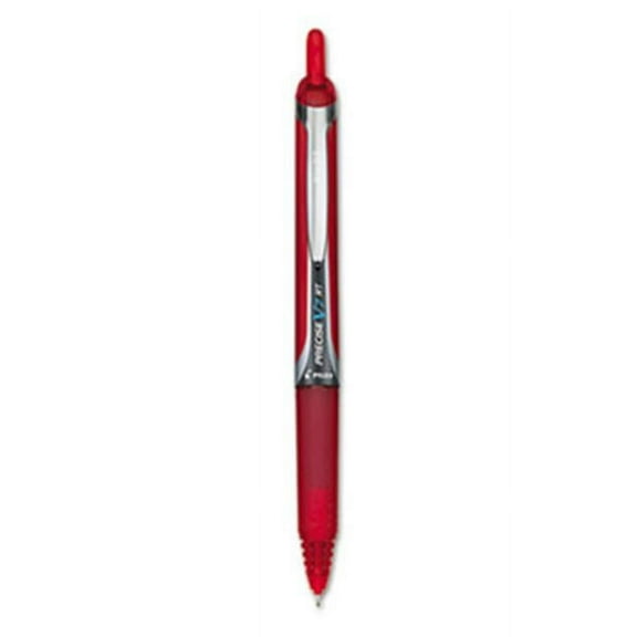 Pilot Precise V7 RT Premium Retractable Rolling Ball Pen, Medium Point,0.7 mm, Red Barrel, Red Ink