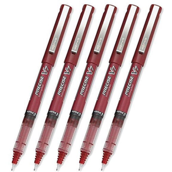 Pilot Precise V7 Stick Roller Ball Pen PEN,PRECISE V7,FINE,RD (Pack of5)
