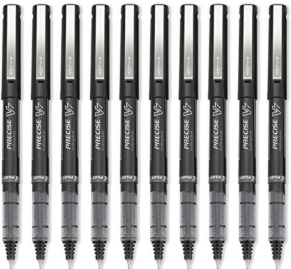 Pilot Precise V7 Stick Rolling Ball Pens, Fine Point, Black 10-PACK(35346)