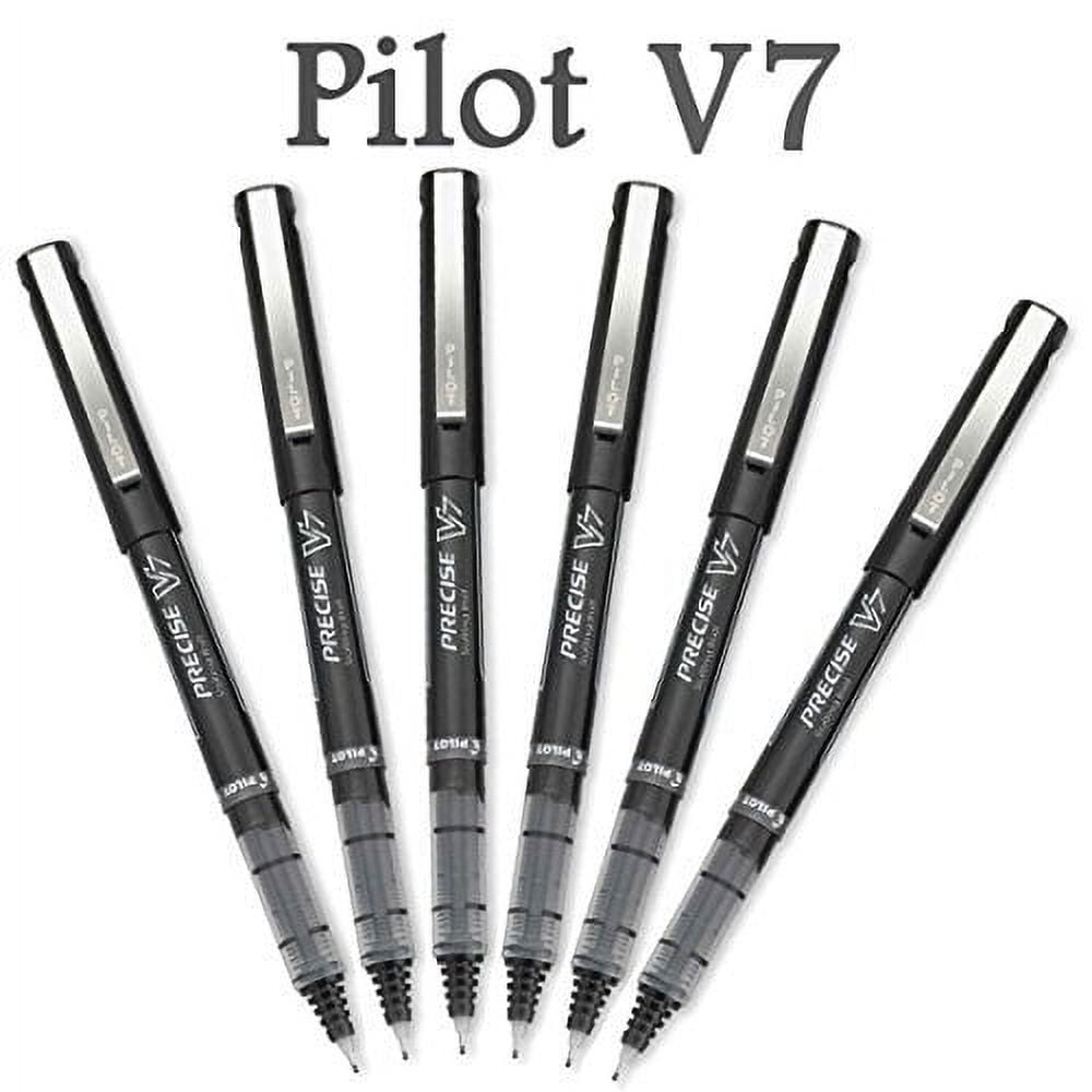 Pilot Precise V7 Stick Rolling Ball Pens Fine Point, Black Ink, 6 Pack