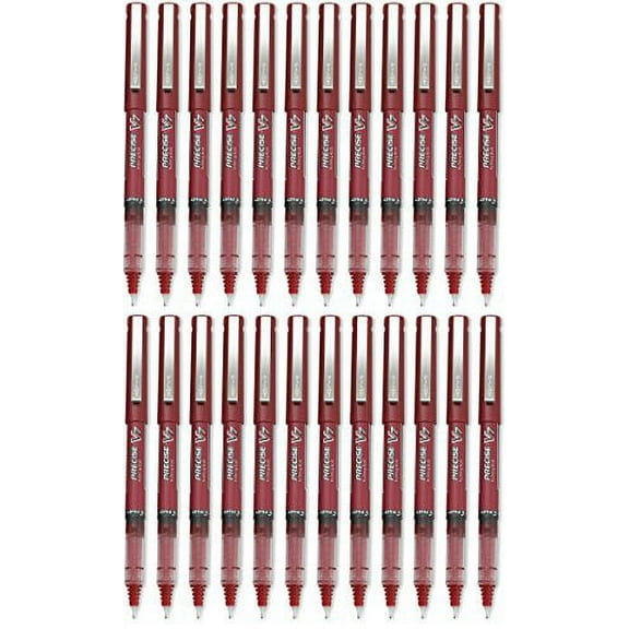 Pilot Precise V7 Stick Rolling Ball Pens, Fine Point, Red 2-DOZEN(35352)