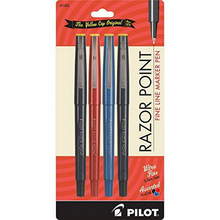 Pilot Razor Point II Super Fine Marker Pen Blue Ink .2mm Dozen 11003
