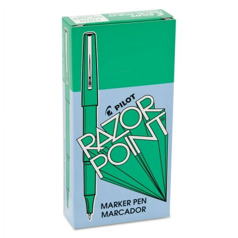 Razor Point Fine Line Porous Point Pen, Stick, Extra-Fine 0.3 mm, Green Ink, Green Barrel, Dozen Razor Point Fine Line Porous Point Pen, Stick, Extra-Fine 0.3 mm, Green Ink, Green Barrel, Dozen