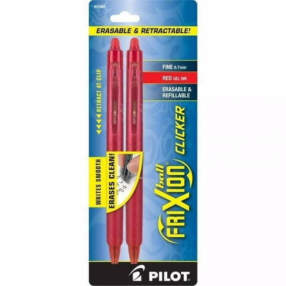 Frixion Clicker Pen Red Fine Point 0.7Mm 2Pk - Fxcc2Redf