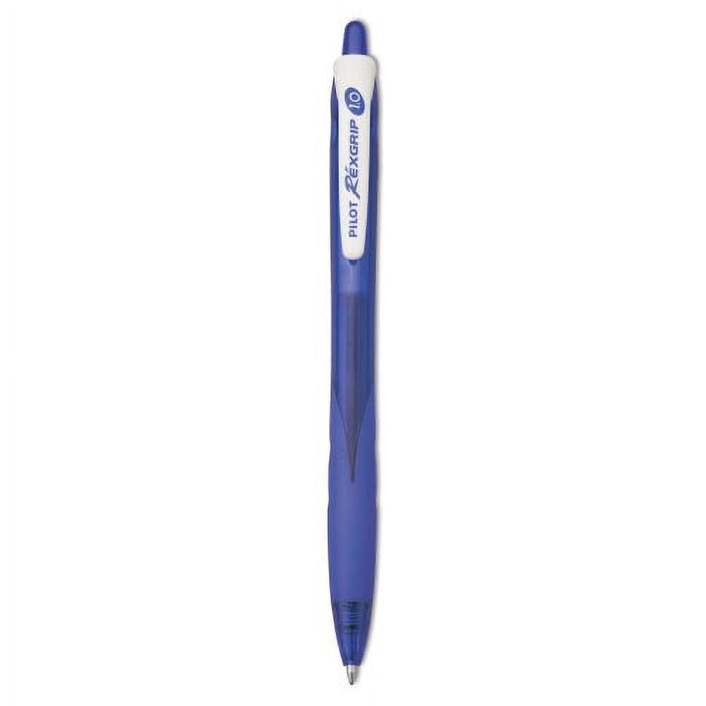 Pilot RexGrip BeGreen Ballpoint Pen, Retractable, Medium 1 mm, Blue Ink, Blue Barrel, Dozen