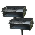 thumbnail image 1 of Pilot Rock Jumbo Park Style Outdoor BBQ Charcoal Grill and Post, 2 Pack, 1 of 7