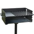 thumbnail image 1 of Pilot Rock Jumbo Park Style Outdoor BBQ Charcoal Grill and Post, 3 Pack, 1 of 6
