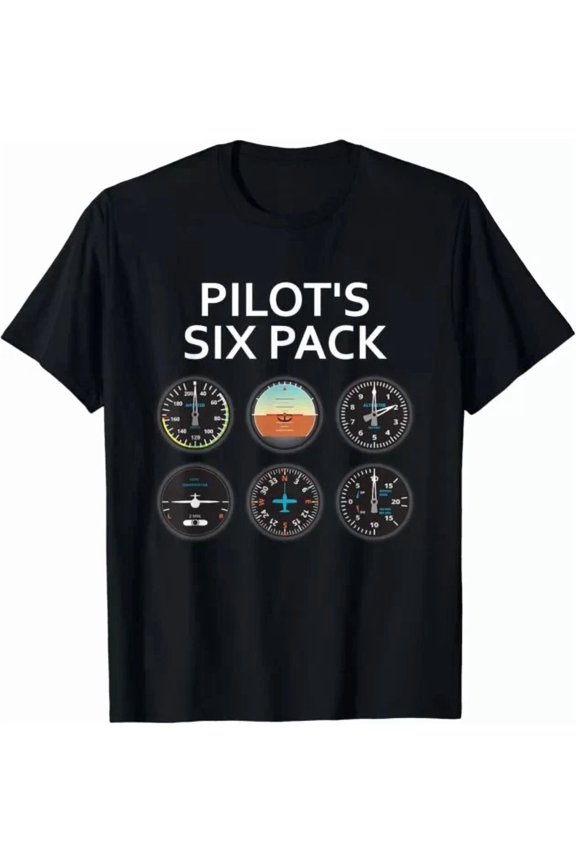 Pilot'S Six Pack - Funny Aviation Shirt