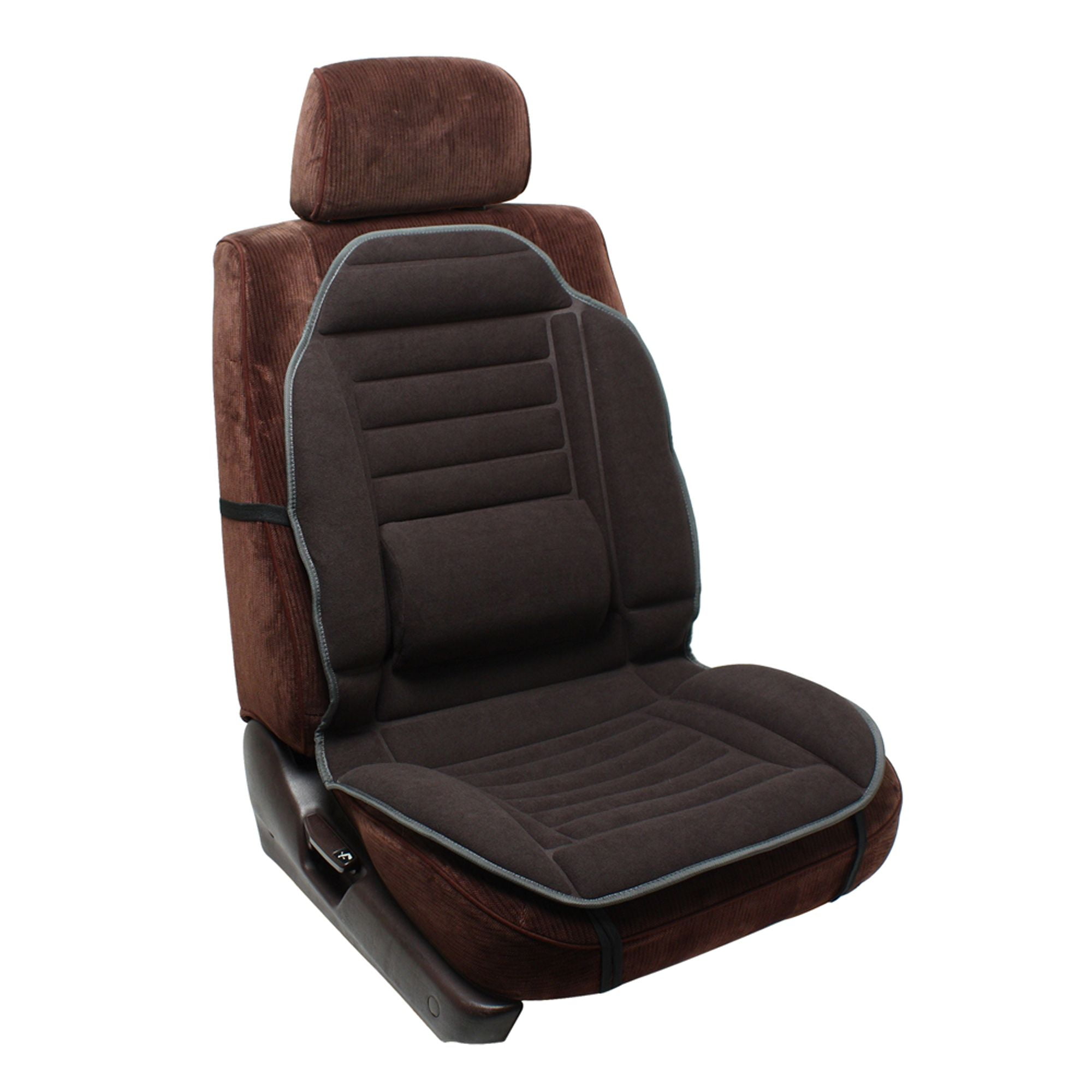 Getphonery Car Seat Cushion for Shorter Drivers Booster Height Riser Adults Short Person Wedge Back Pain Lumbar Support Driving Truck Pillow, Brown