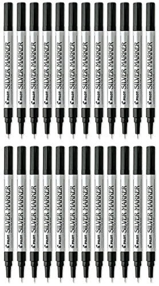 Pilot Silver Metallic Permanent Paint Marker, Extra Fine Point, 2-DOZEN(41801)