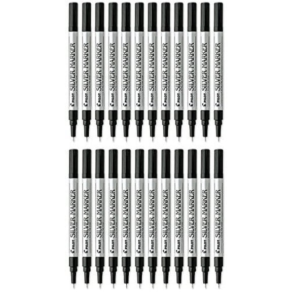 Pilot Silver Metallic Permanent Paint Marker, Extra Fine Point, 2-DOZEN(41801)