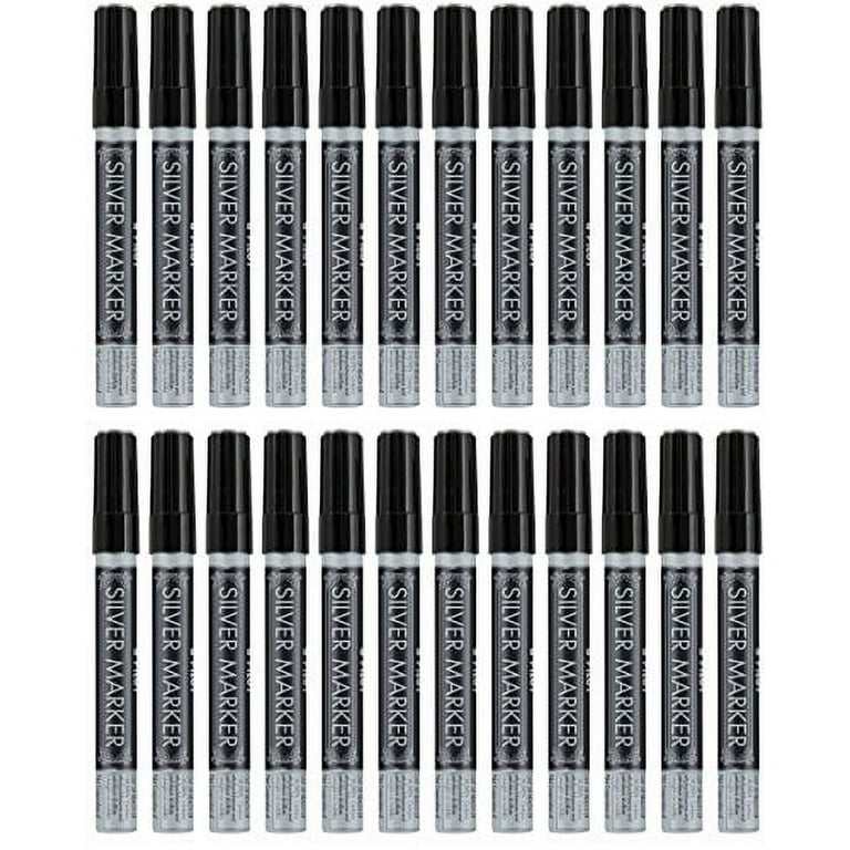  PILOT Metallic Permanent Paint Markers, Silver, Medium Point,  12-Pack (41800) : Permanent Markers : Office Products