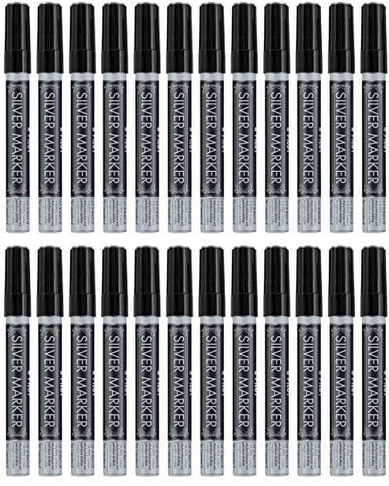Pilot Silver Metallic Permanent Paint Marker, Medium Point, 2-DOZEN(41800)