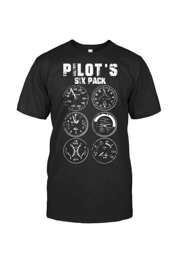 Pilot Six Pack Graphic Design Everyday Casual T-Shirt