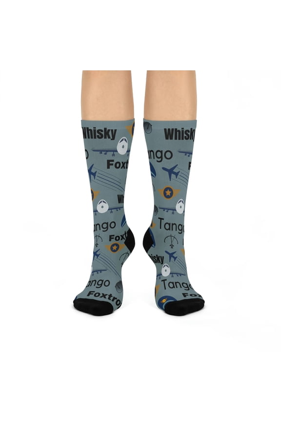 Pilot Socks Unisex Mid-Calf Lightweight Airplane Flying 1 Pair Atlas Wanderlust