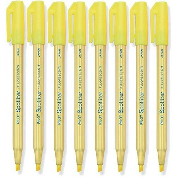 Pilot Spotliter Fluorescent Highlighters, Chisel Tip, Yellow 8-PACK(45011)