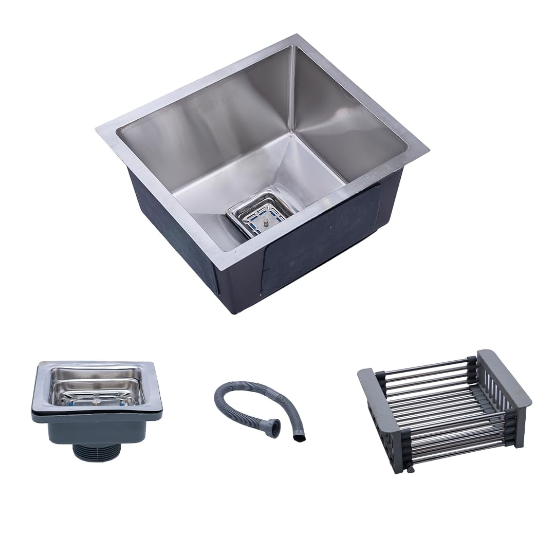 Pilot Stainless Steel Kitchen Sink Single Bowl with Hose Pipe Coupling ...