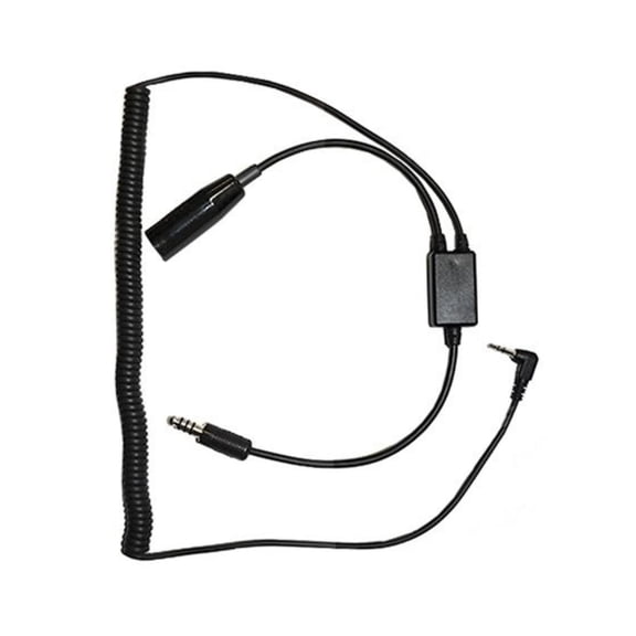 Pilot USA Digital Audio Recorder Adapter 3.5mm Stereo External Mic Input Compatible for Helicopter Headset