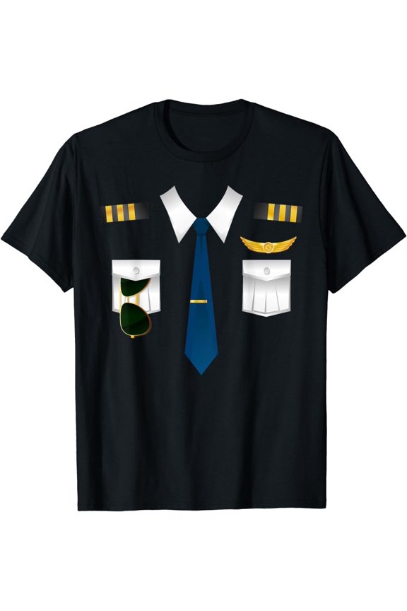 Pilot Uniform Costume Airplane Aviation Flying Airline Gift T-Shirt
