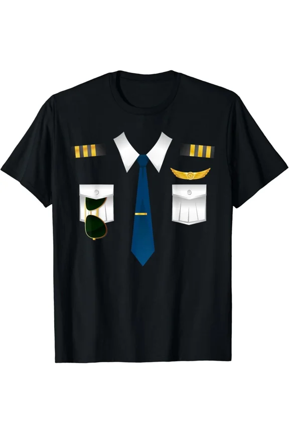 Pilot Uniform Costume Airplane Aviation Flying Airline Gift Unisex T-Shirt
