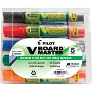 Pilot V-Board Master Dry Erase Markers, Chisel Tip, Assorted Colors, 5 Count