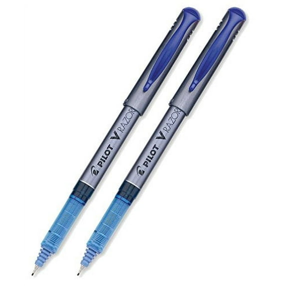 Pilot V Razor Point Liquid Ink Marker Pen Extra Fine Point, Blue 2-PACK(11021)