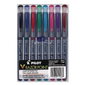 Pilot 11008 V Razor Point Liquid Ink Porous Point Pen, Stick, Extra-fine 0.5 Mm, Assorted Ink And Barrel Colors, 8/pack