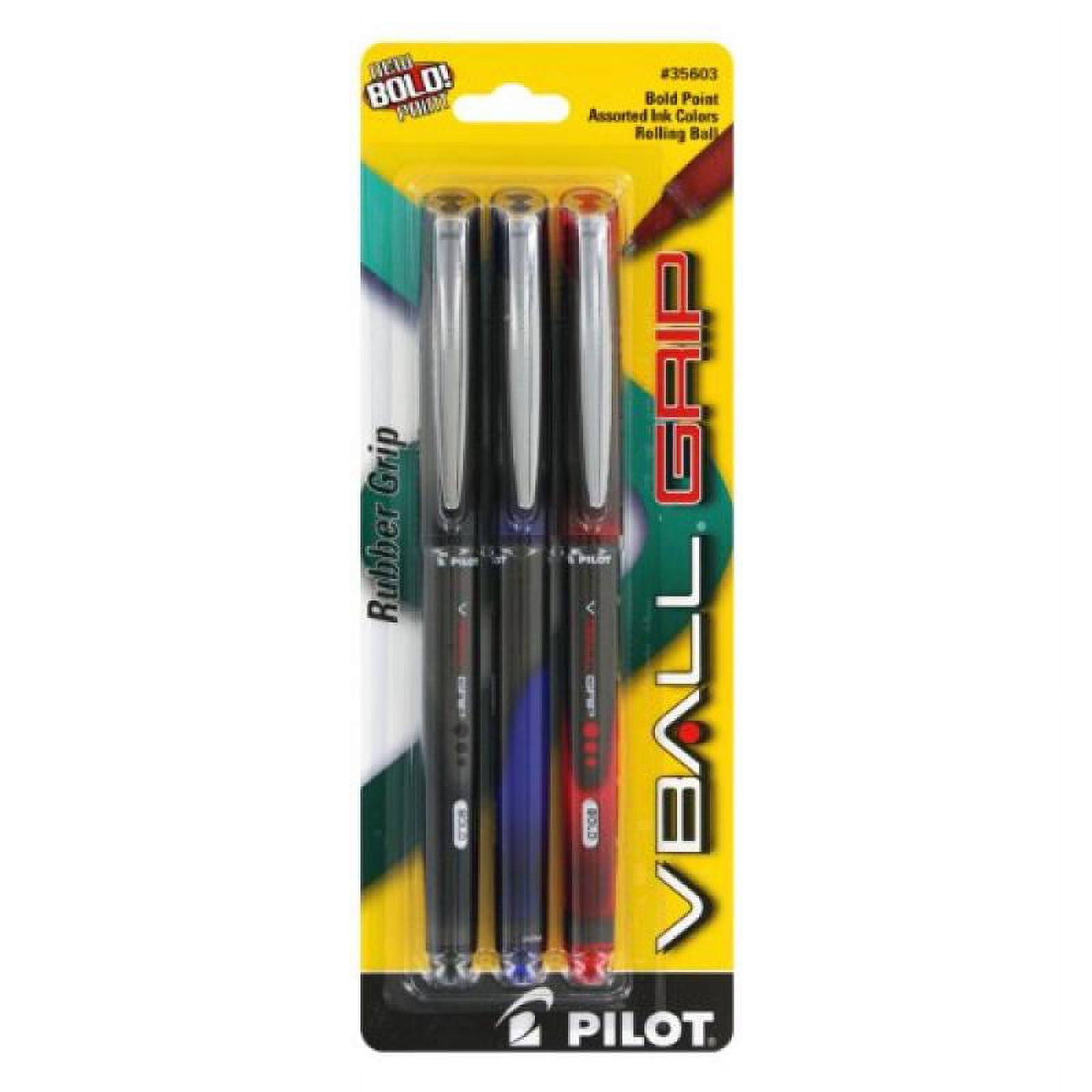 PILOT V-BALL 05 Pack Of 3 Metal Tip 0.5mm Liquid Ink Purple - View #12