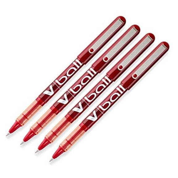 Pilot VBall Liquid Ink Stick Roller Ball Pen PEN,VBALL,LIQ ROLLR,FN,RD TFI-TW271 (Pack of4)