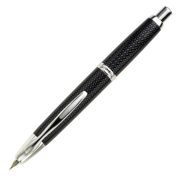 Pilot Vanishing Point Collection Fountain Pen - Black Carbonesque & Rhodium - Medium Point
