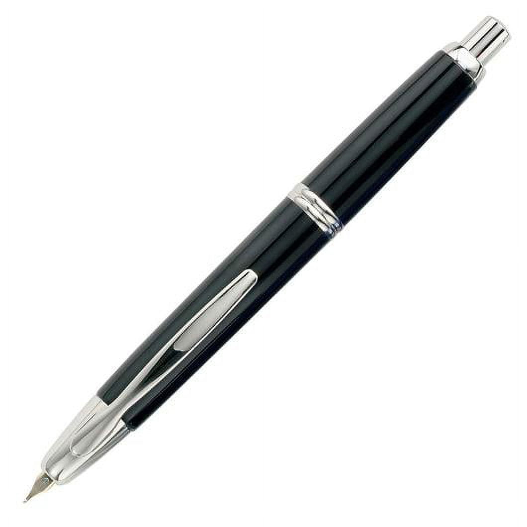 Pilot Vanishing Point Collection Fountain Pen - Black & Rhodium - Broad Point