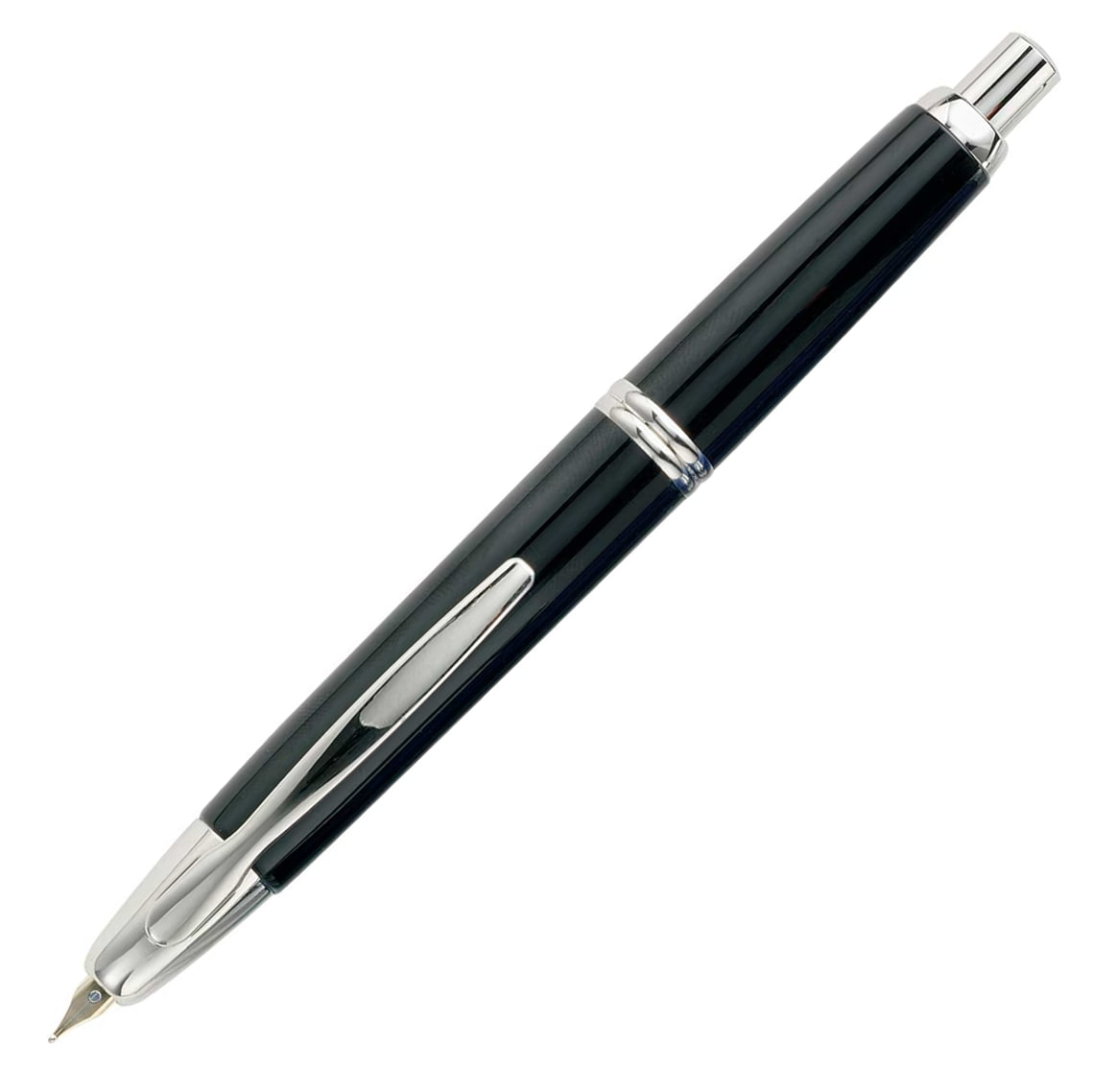 Pilot Vanishing Point Collection Fountain Pen - Black & Rhodium - Fine Point