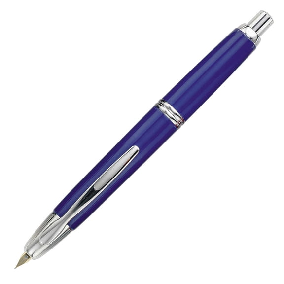 Pilot Vanishing Point Collection Fountain Pen - Blue & Rhodium - Fine Point