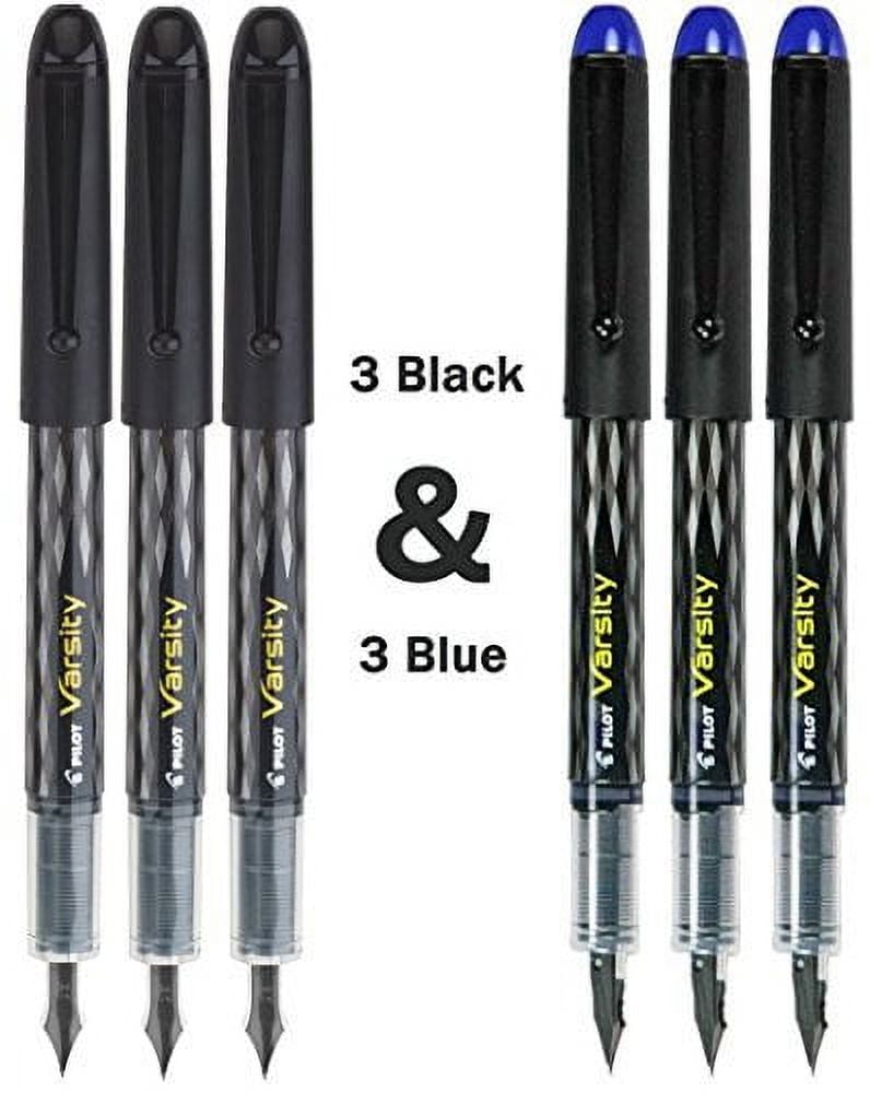 Pilot® Varsity Disposable Fountain Pen, Medium Point, Black Barrel, Black  Ink