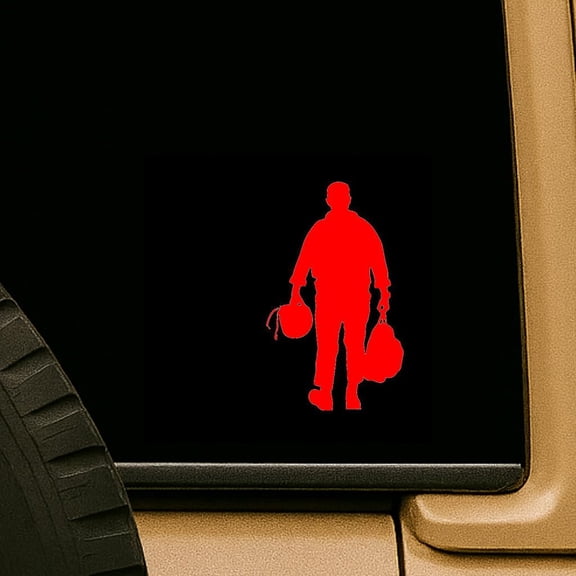 Pilot Walking Silhouette Aviation Hero Flight Crew Sticker Decal Cacomania