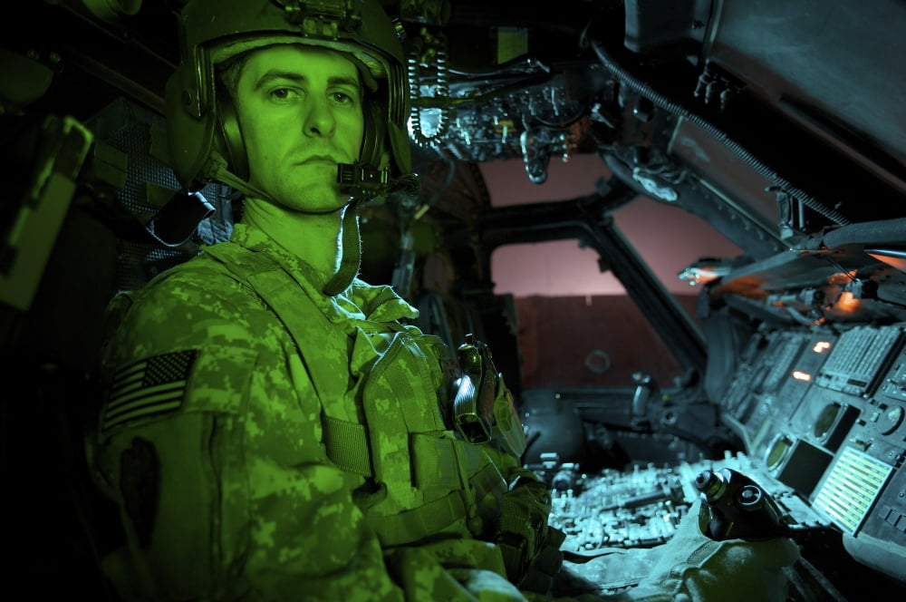 Pilot in the cockpit of a UH-60 Black Hawk helicopter Canvas Art - Terry MooreStocktrek Images (18 x 12)